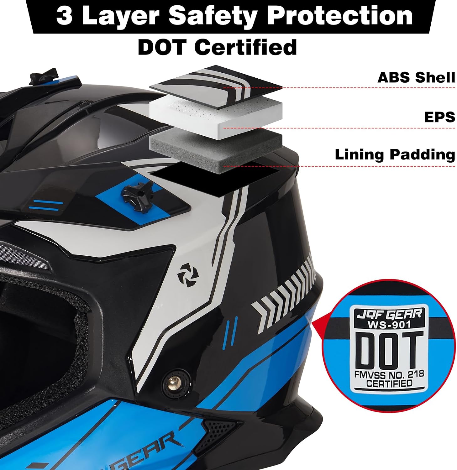 Adult Dirt Bike Helmet DOT Approved,WS901 Full Face Motocross Set | Includes Goggles Gloves,adjustable visor and washable liner for UTV MX Dirtbike ATV OffRoad