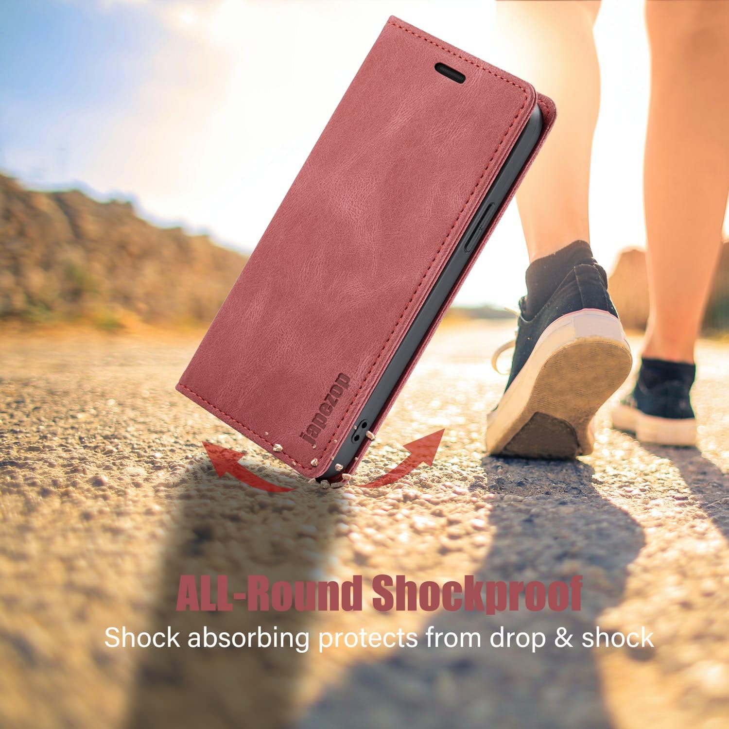 japezop iPhone 12 Mini Wallet Case with [RFID Blocking],Blue