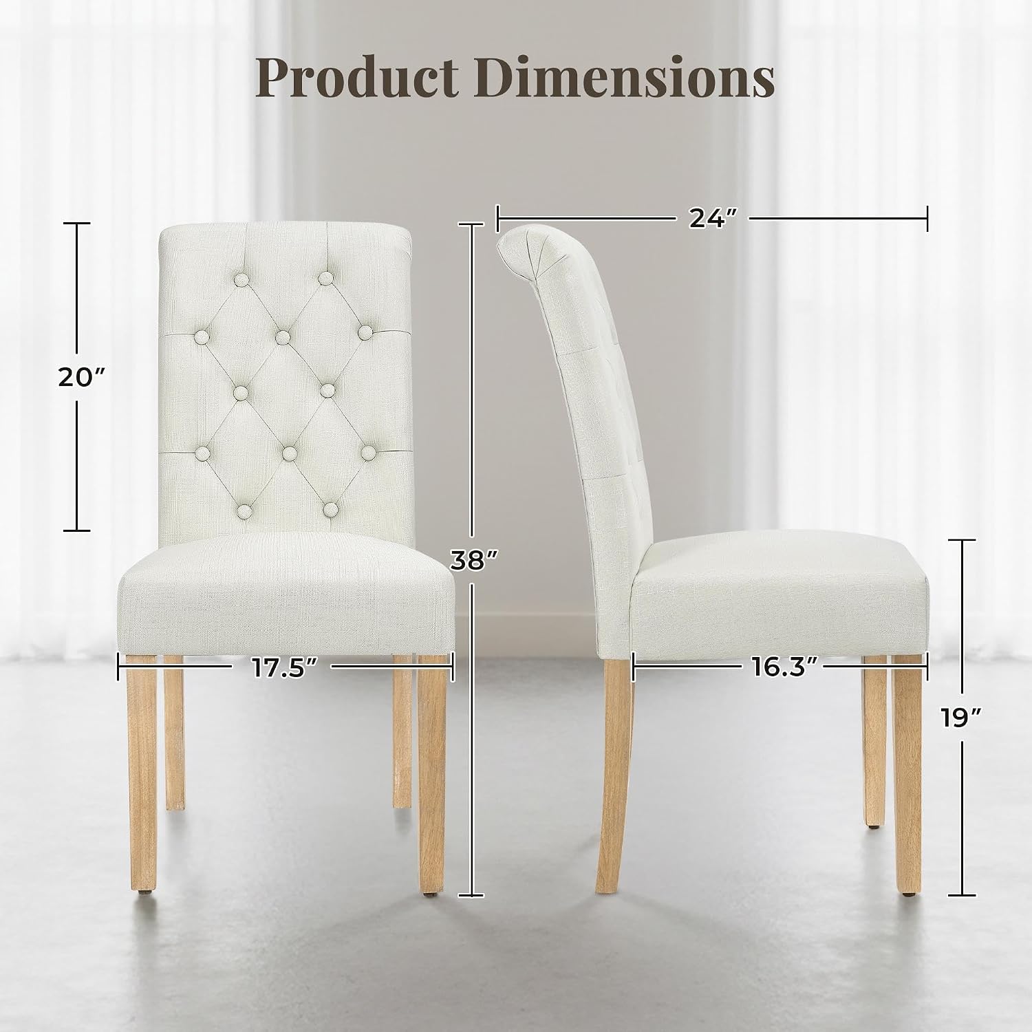 Yaheetech Dining Chairs Set of 2 Modern Upholstered Parson Chairs Dark Gray
