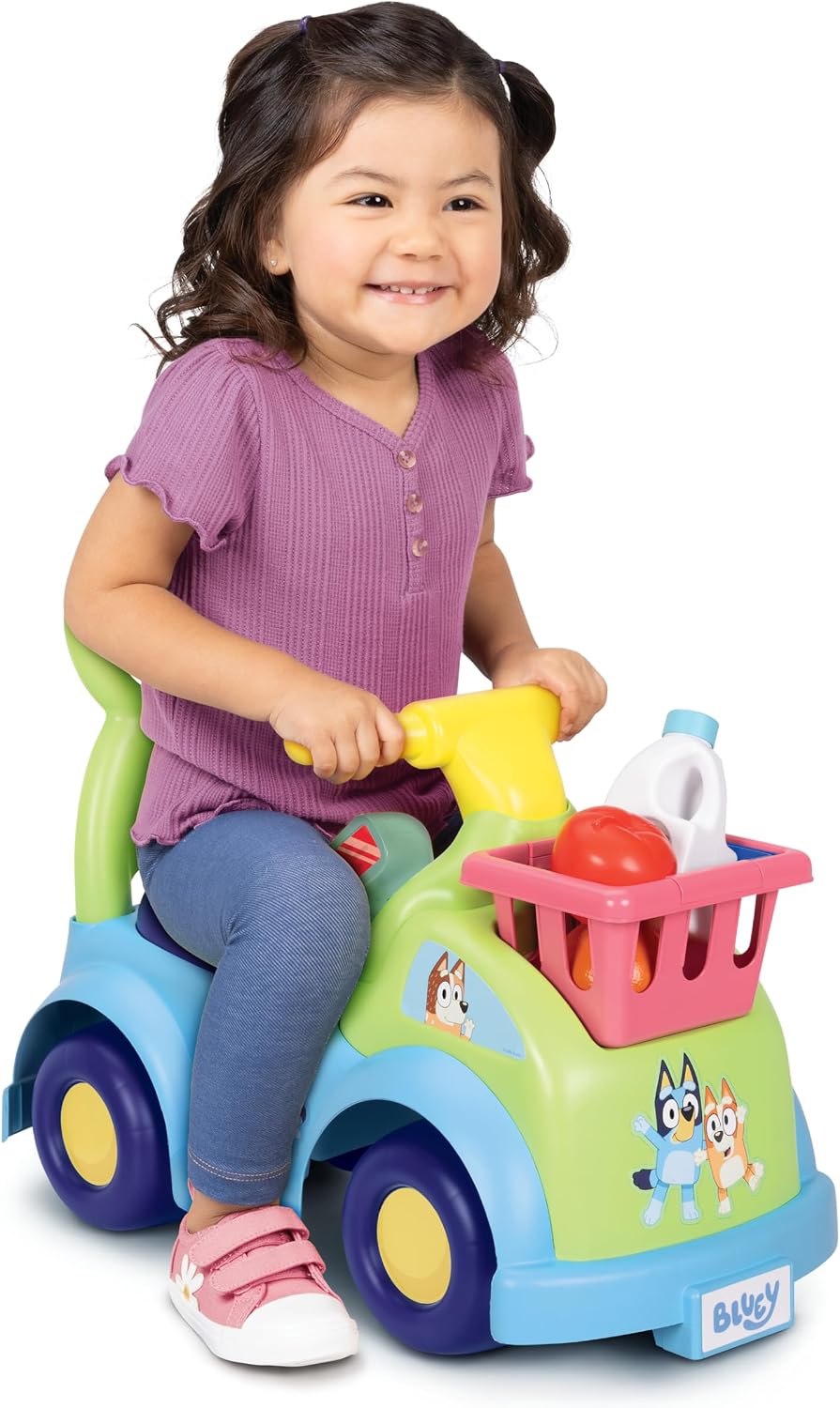 Bluey Shopping Cart Ride On for Baby, Toddler, Kids