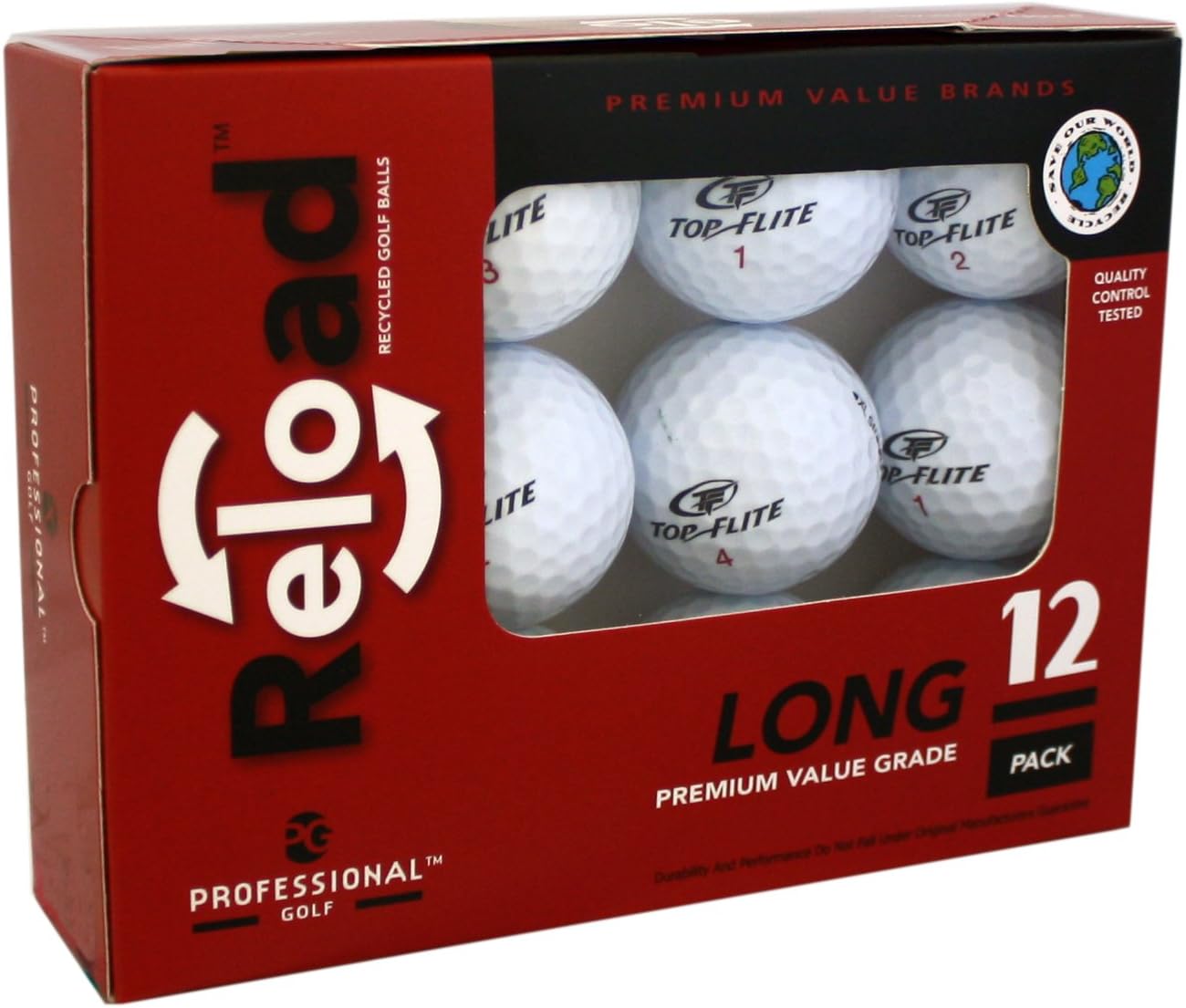 Top Flight Reload Recycled Golf Balls (12-Pack) Top Flite Golf Balls, White, One Size