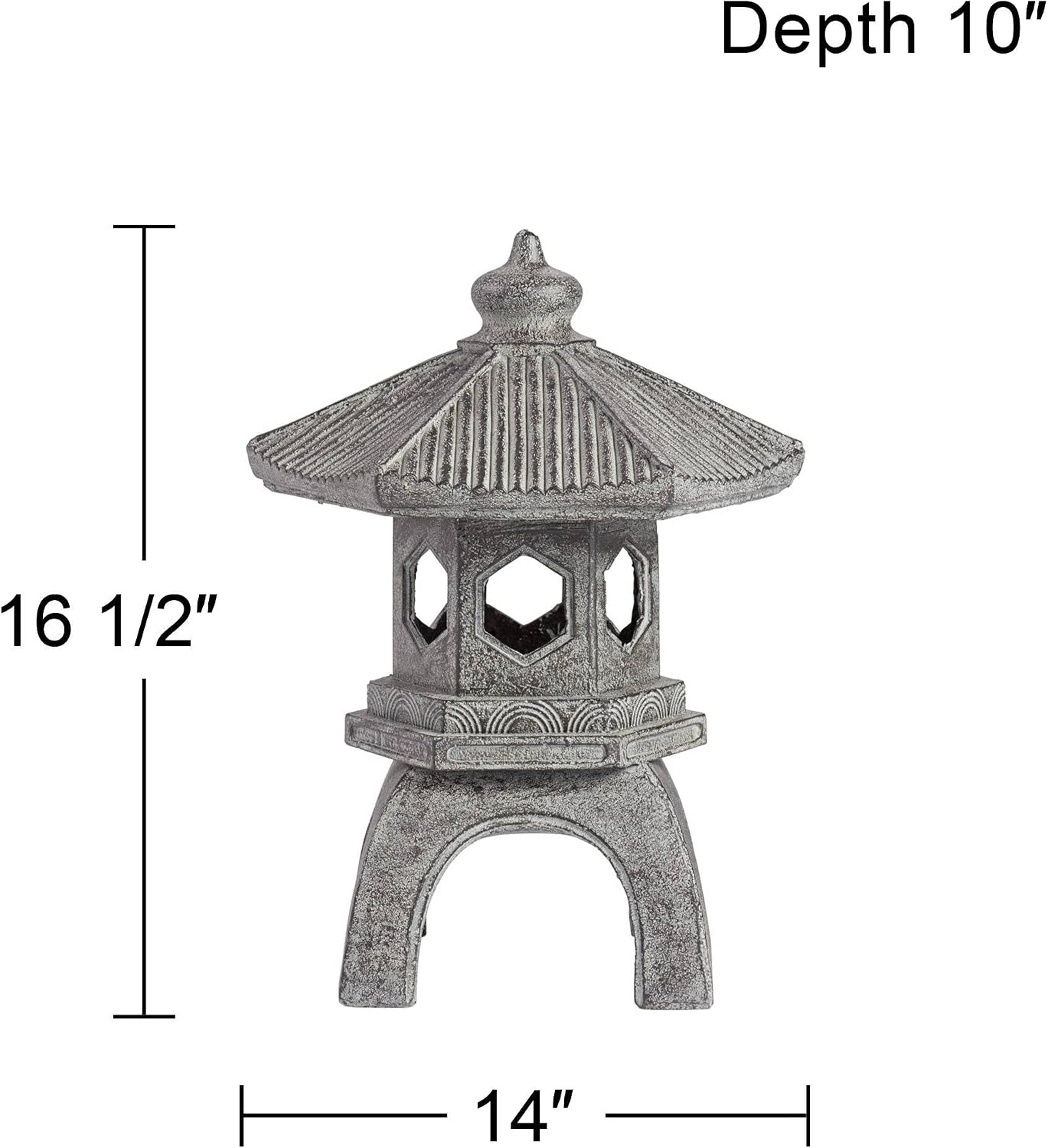 John Timberland Pagoda 16 1/2" High Old Stone Indoor-Outdoor Statue | Sculpture Asian Japanese Garden Decor Front Porch Patio Yard Outside Home