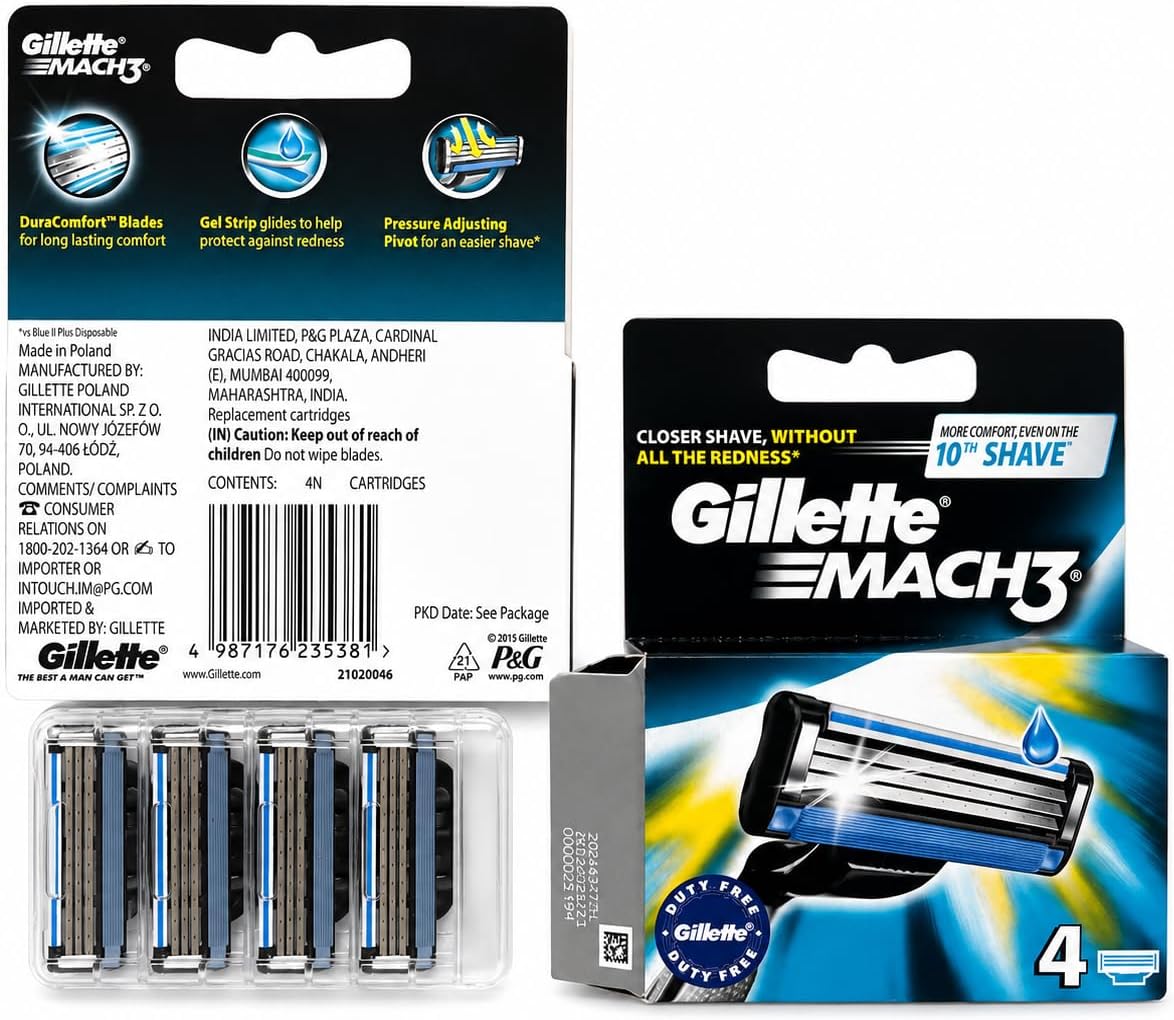 Gillette Mach 3 Razor Refill 20 Count (5 Pack of 4)