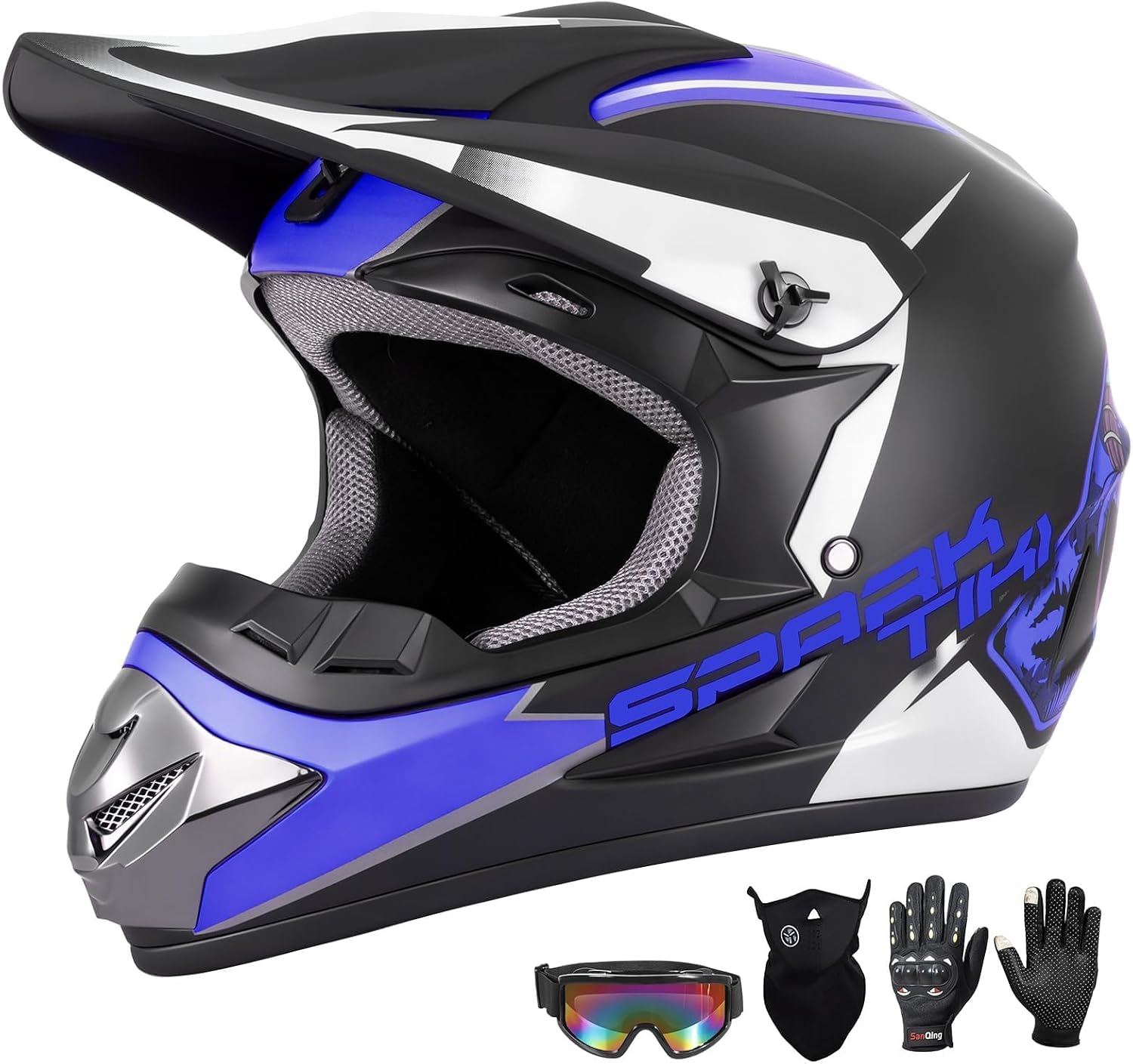 Youth Kids Dirt Bike Motocross Helmet DOT Approved Cool Tiki Graphic