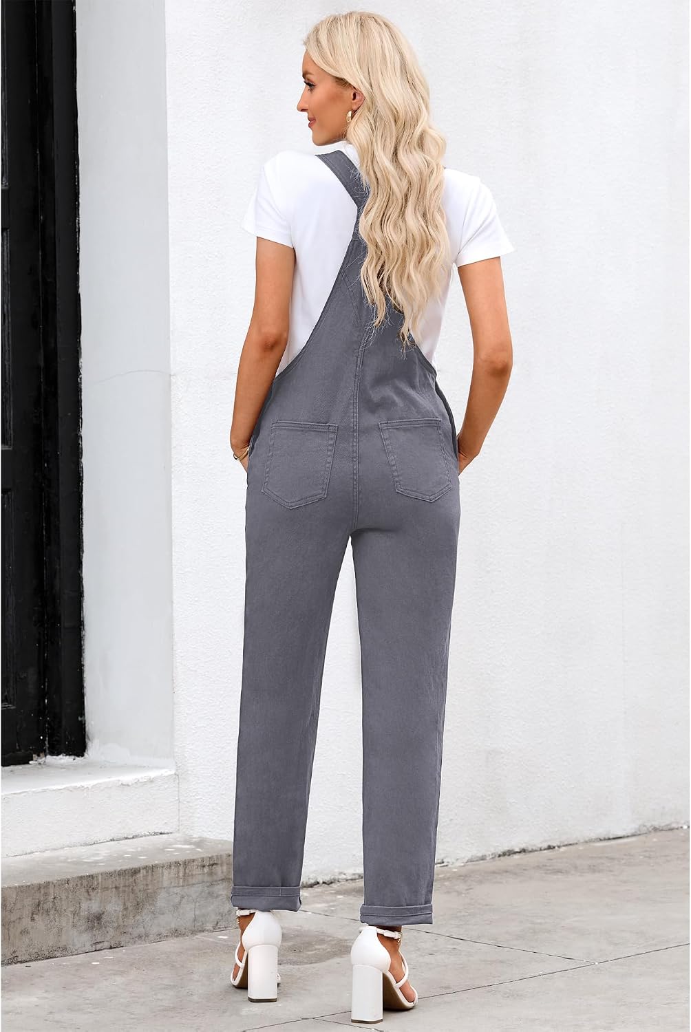 LookbookStore Denim Overalls for Women Dressy Stretch Bib Jean Jumpsuits