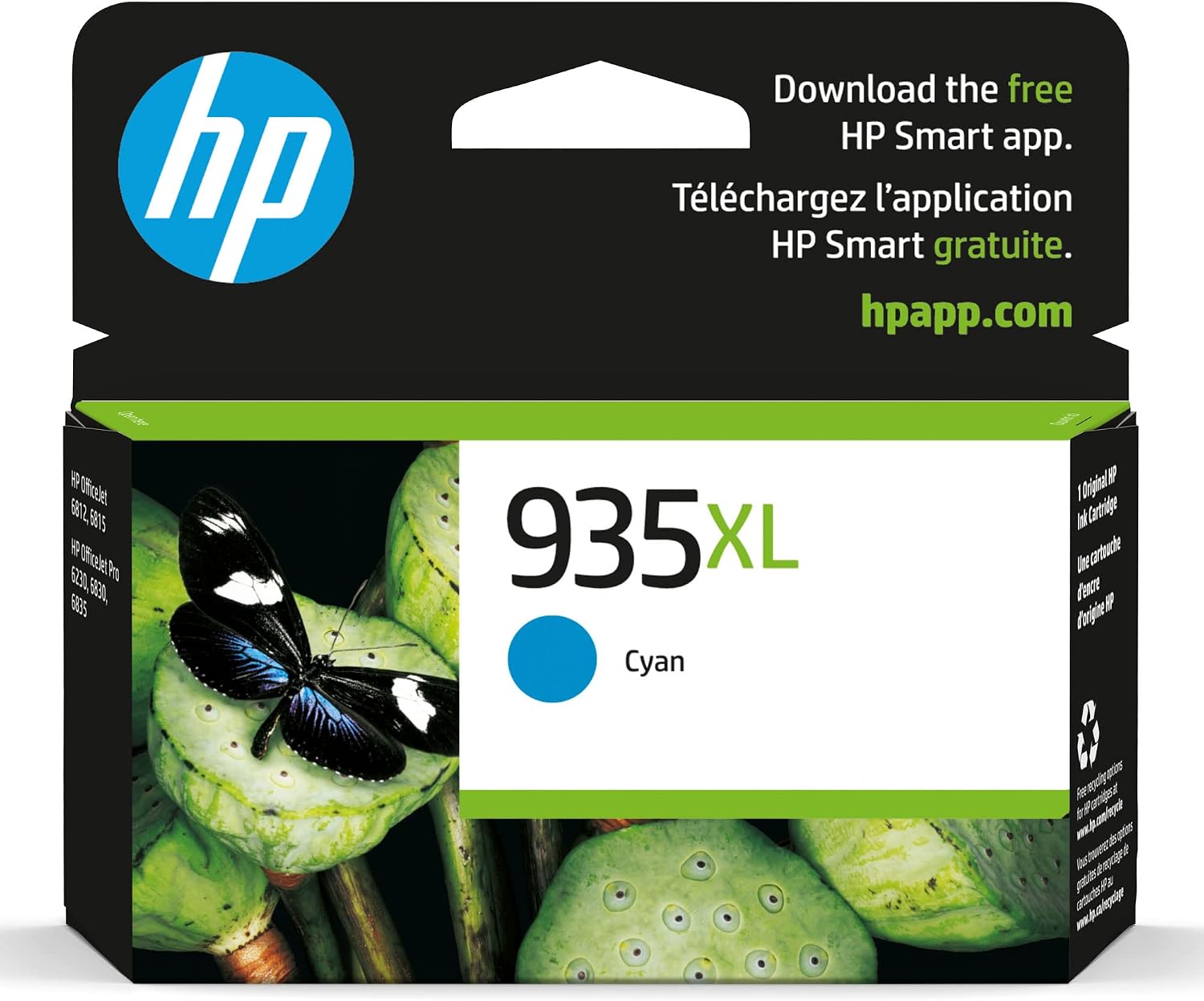 HP Original 935 Cyan, Magenta, Yellow / 934XL Black Ink Cartridges (4-Pack) | Works OfficeJet 6810; OfficeJet Pro 6230, 6830 Series | N9H66FN
