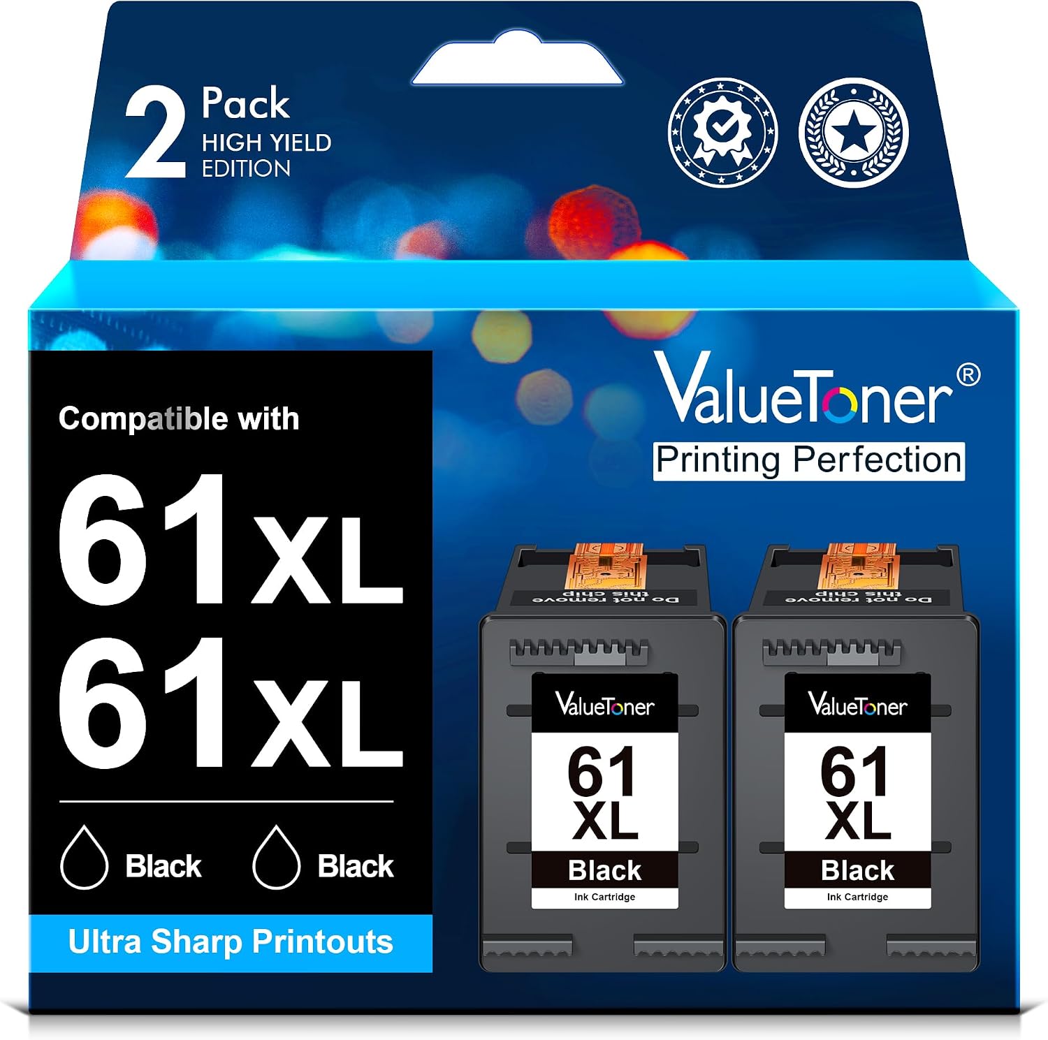 61XL 61 Ink Replacement for HP 61 Black Ink Cartridge High Yield
