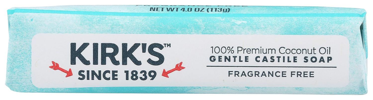 Kirk's Original Coco Castile Soap Fragrance Free 4 oz (Multi-Pack)