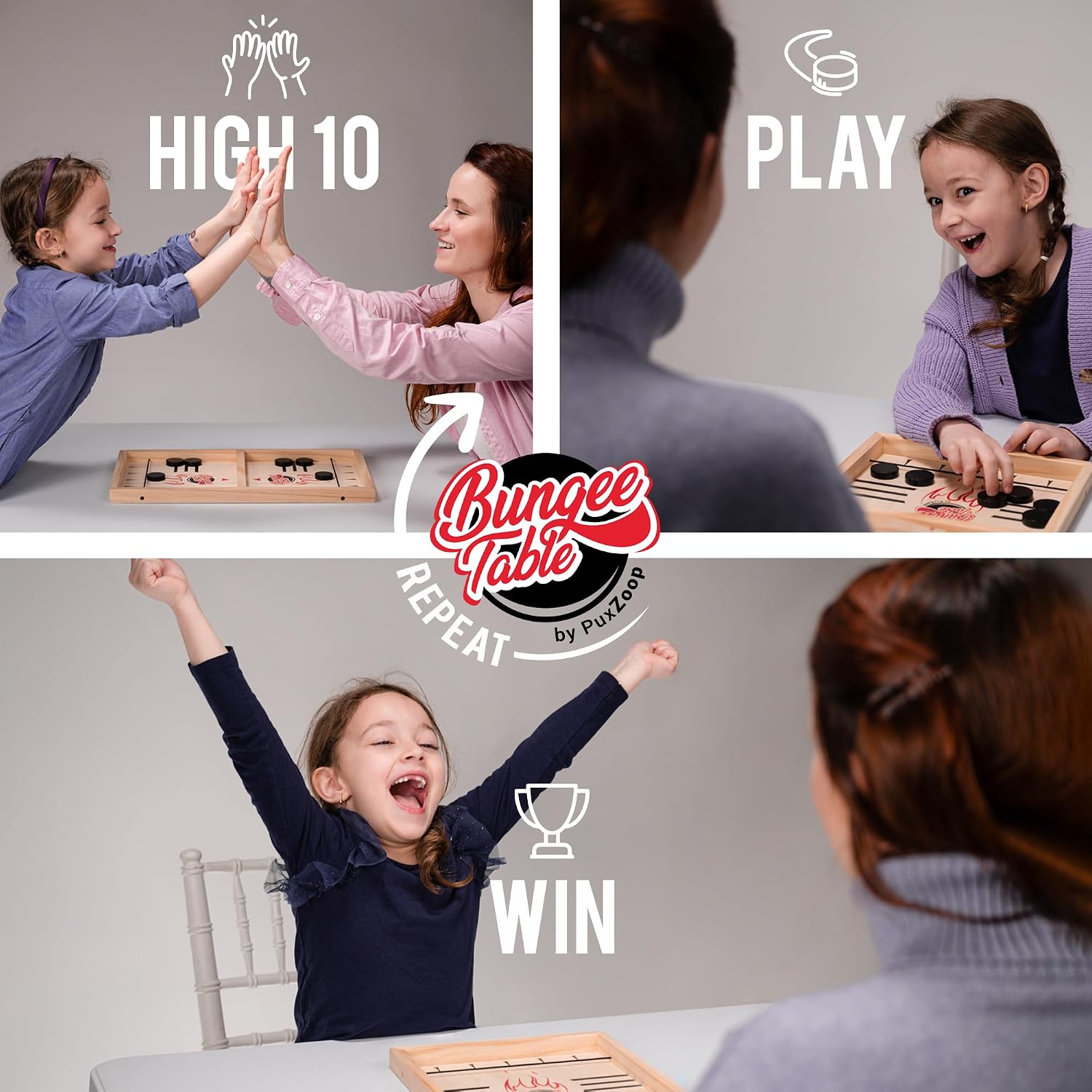 Fast Sling Puck Game - Test Your Speed and Accuracy with This Fast-Paced Wooden Air Hockey Board Game - Guaranteed Fun for Family Night or Friends