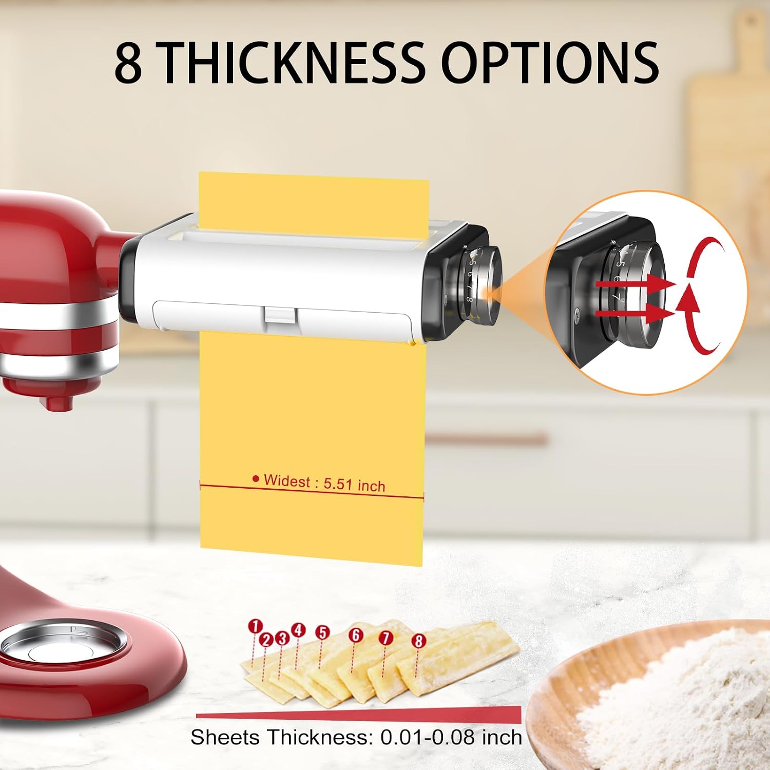 Pasta Maker Attachment for All Kitchenaid Mixers