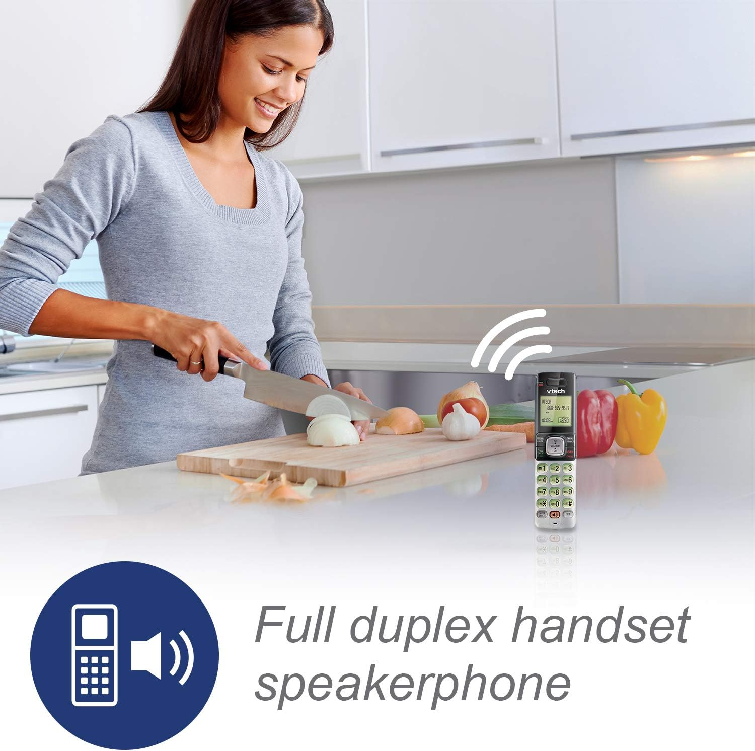 VTech CS6719-2 2-Handset Cordless Phone with Caller ID/Call Waiting, Handset Intercom & Backlit Display/Keypad, Silver