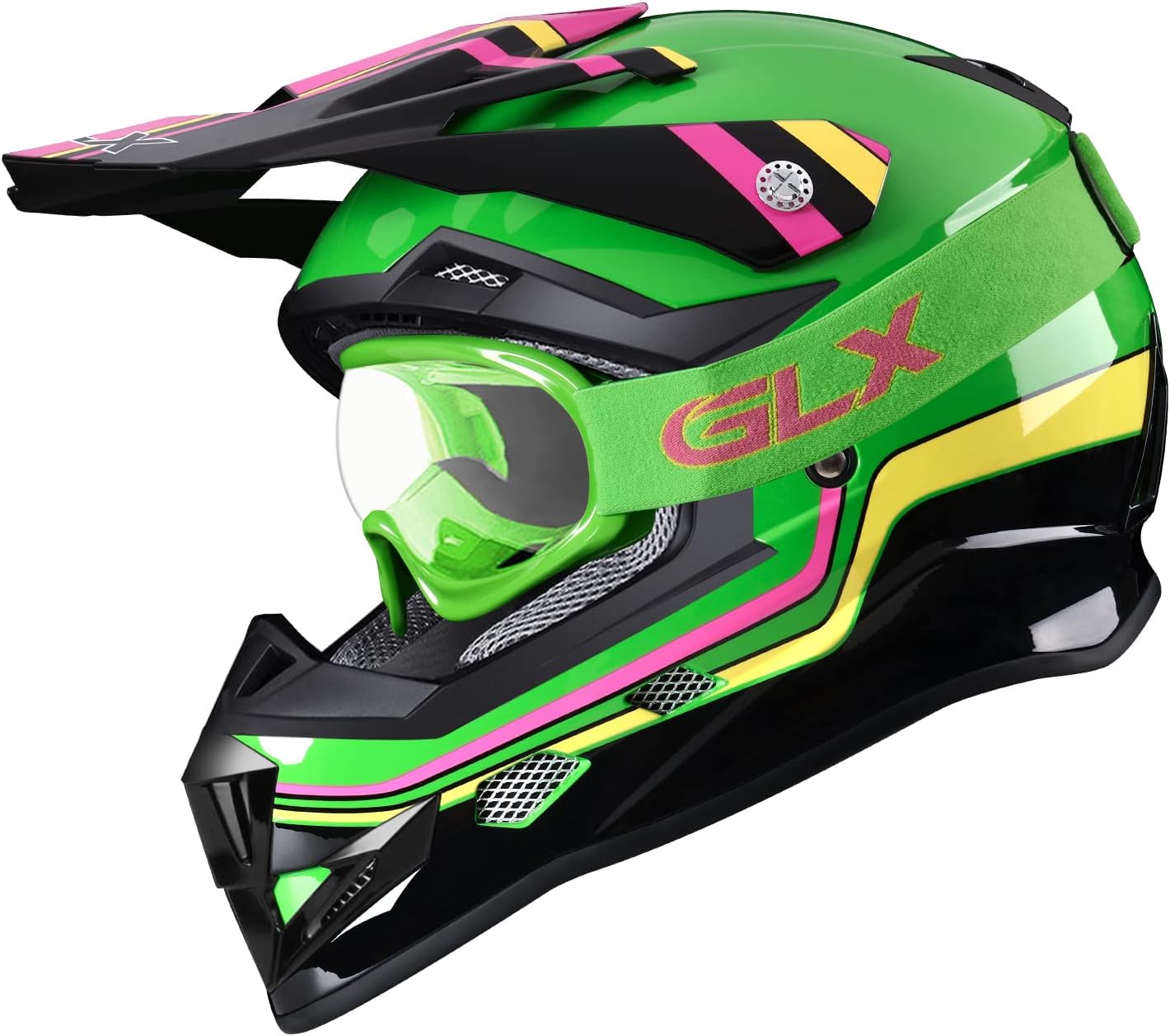 GLX GX623 Youth ATV & Dirt Bike Helmet Combo, DOT | Adult-Level Safety for Kids: Premium, full-grown protection engineered into a comfortable, youth-sized package
