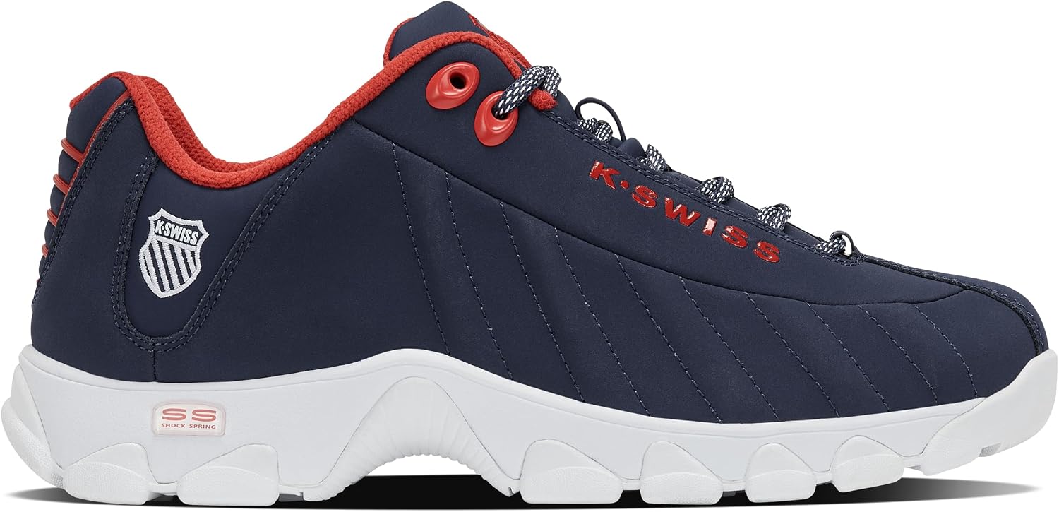 K-Swiss Men's ST329 CMF Sneaker, Wide Tennis Walking Shoes Leather Upper | Court Inspired, Tennis Heritage, Comfort Soft Cushioning, Arch Support, Wide Feet Fit, Chunky Silhouette, Classic Style.
