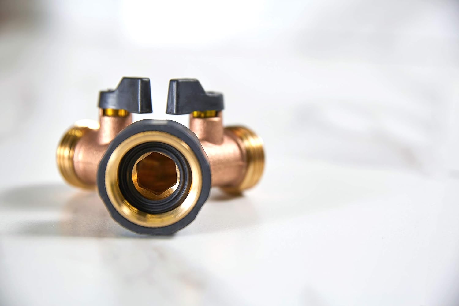 Orbit Brass Dual-Outlet Faucet Adapter, Brown