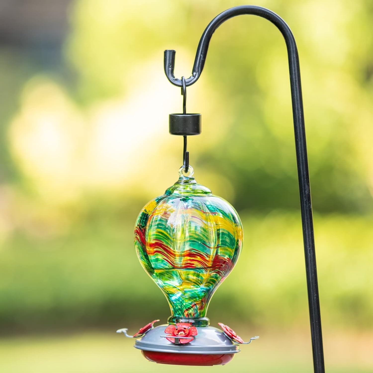 Muse Garden 32OZ Humming Bird Feeder Ant Moat,Gifts for Bird Lover,Gardening Backyard Decor Hummingbird Nectar Capacity,Nebula