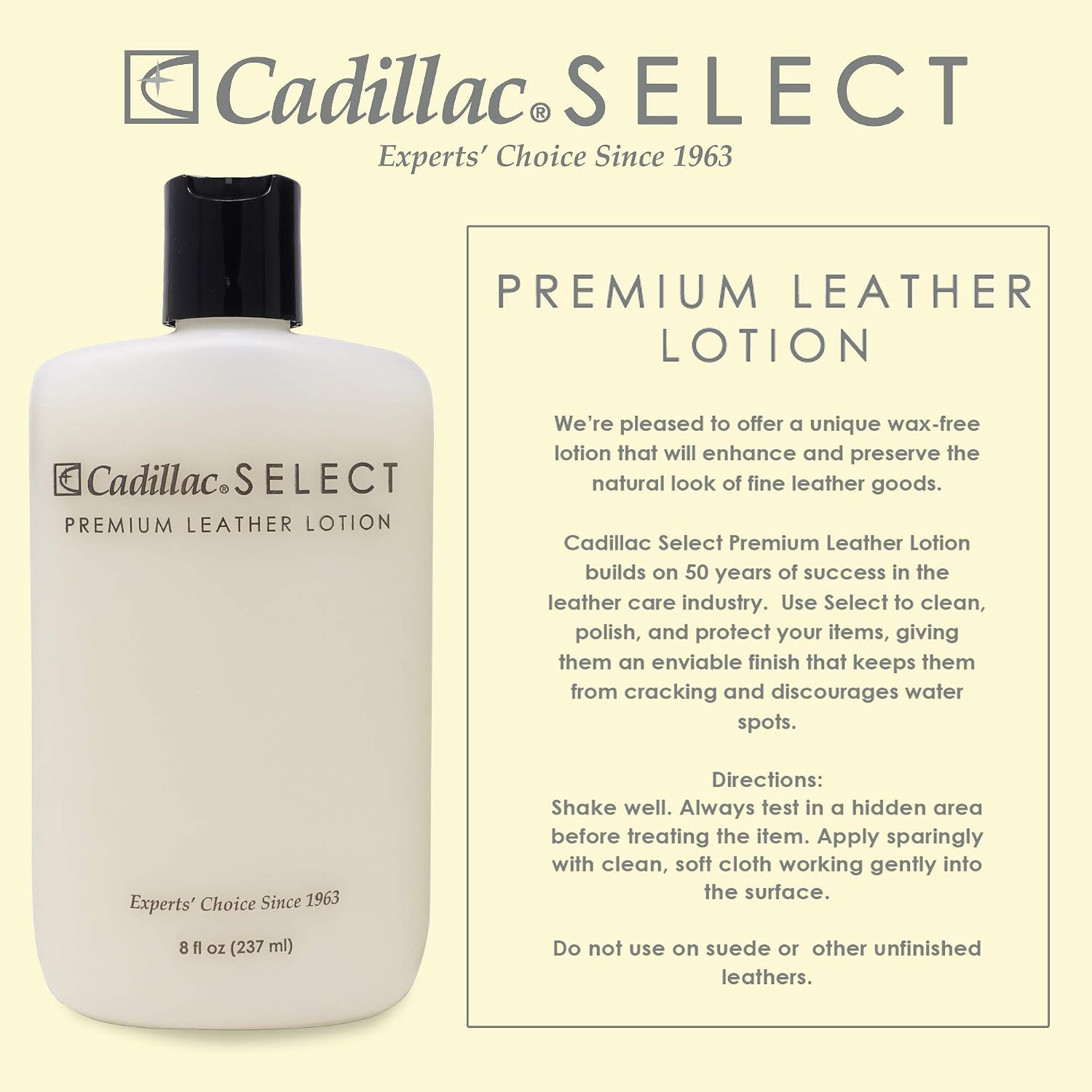 Cadillac Select Premium Leather Care Kit | Leather cleaner, lotion conditioner and water & stain protector.