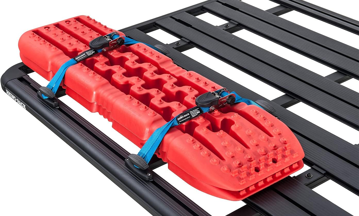 Rhino Rack Pioneer Platform Ratchet Tie Down Kit with Cleats, Easy Use & Installation, Heavy Duty, for All Vehicles, Low Profile, 2 Tie Down Straps