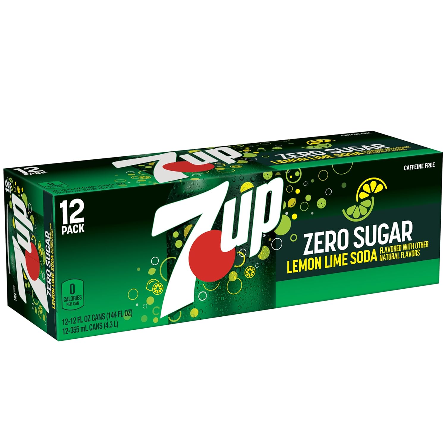 Zero Sugar 7-Up Soda, 12 Oz., Pack of 12