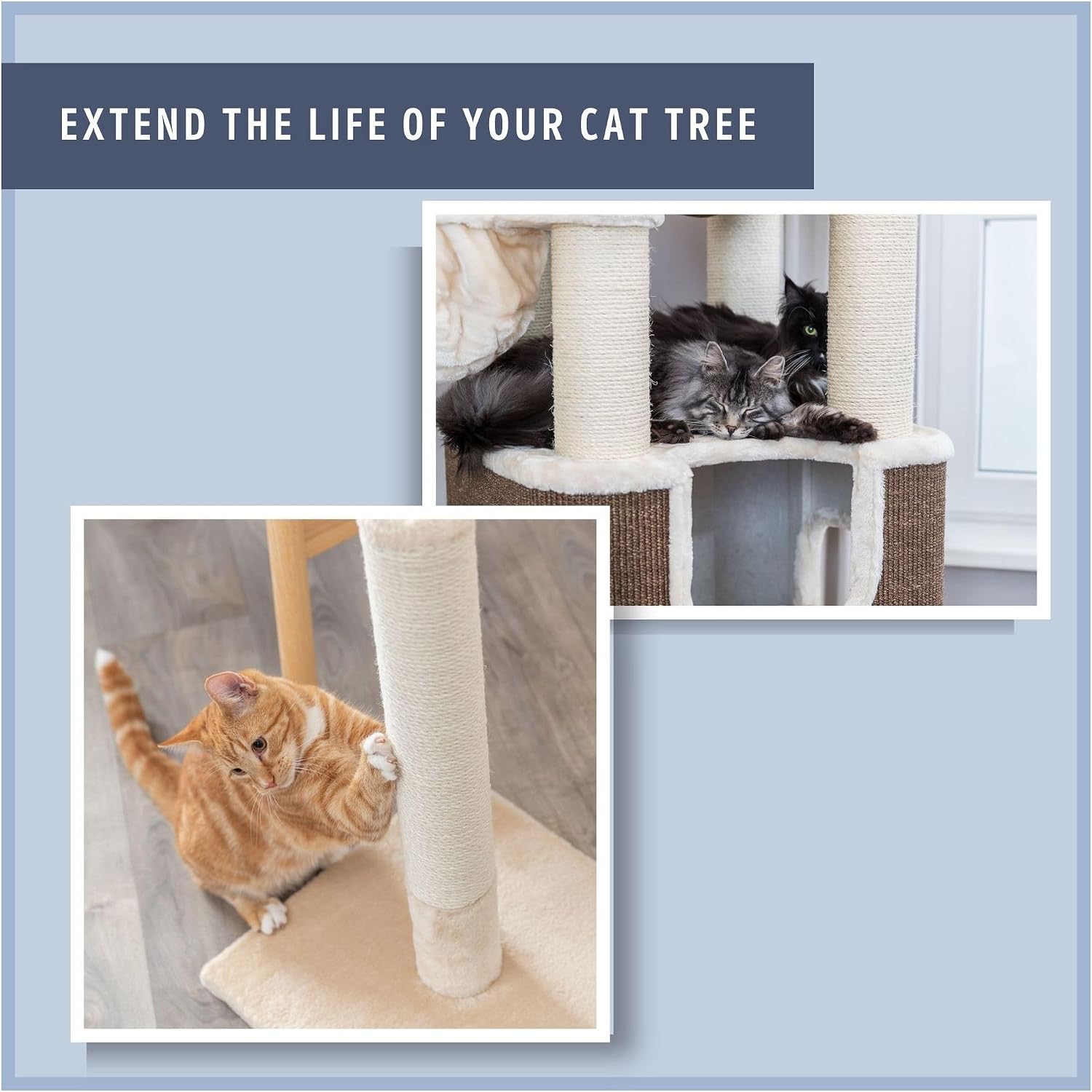 TRIXIE Replacement Sisal Post for Cat Scratching Posts, Backup Scratcher for Indoor Cat Furniture, Trees and Towers, 3.5 in x 23.6 in (9 x 60 cm)