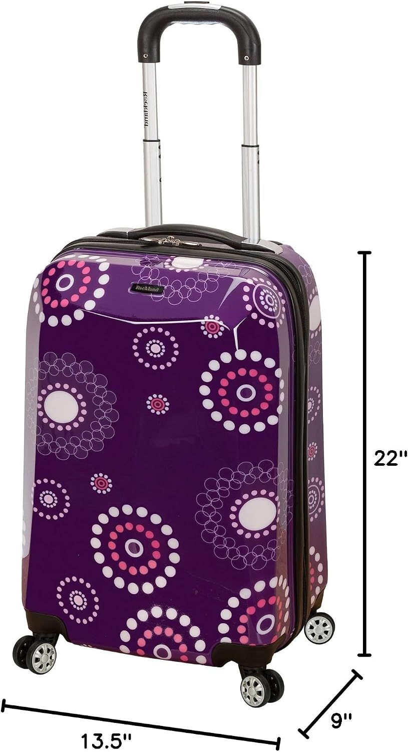 Rockland Vision Hardside 3 Piece Spinner Wheel Luggage Set, (20"/24"/28"), Love