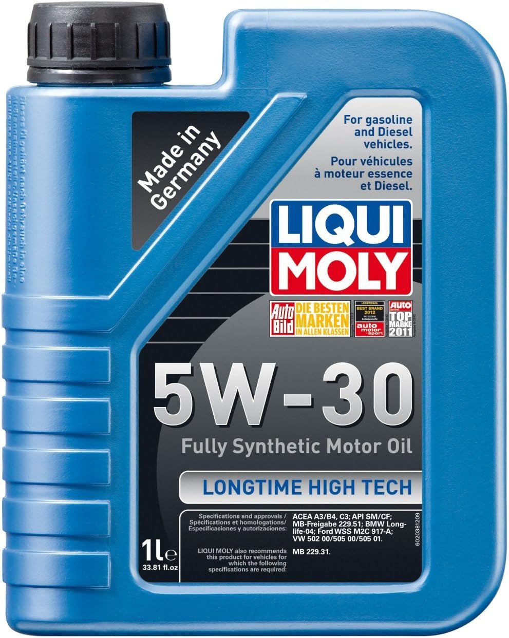 LIQUI MOLY Longtime High Tech SAE 5W-30 | 1 L | Fully synthetic engine oil | SKU: 2038