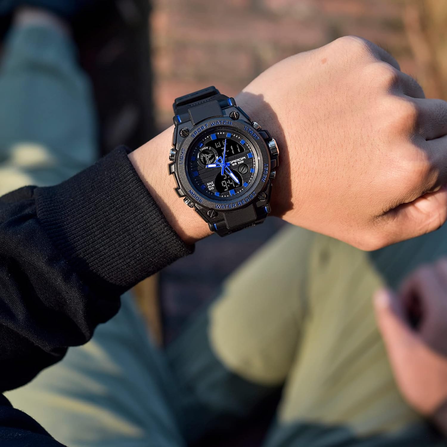 KXAITO Men's Watches Sports Outdoor Waterproof Military Watch Date Multi Function Tactics LED Alarm Stopwatch