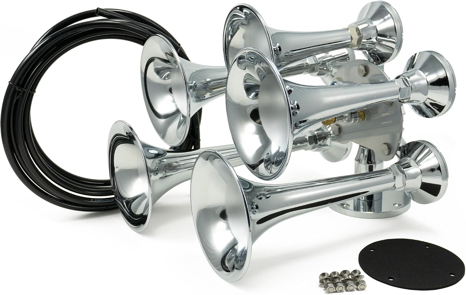 Hornblasters Admiral Chrome 5-Bell 12/24 Volt Train Horn