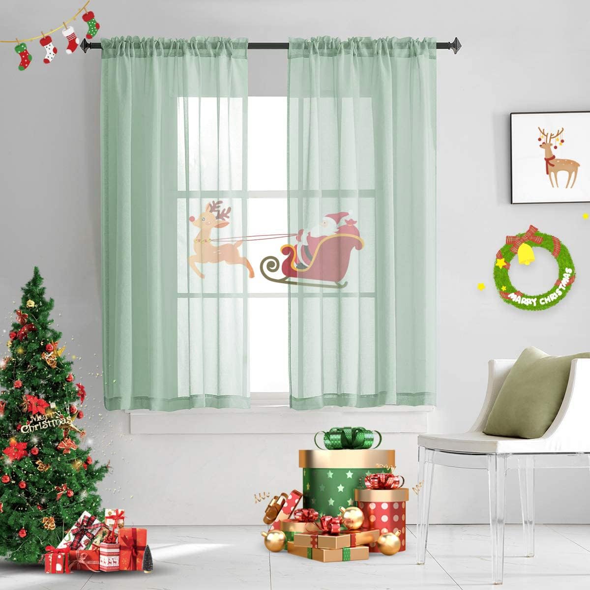 Off White Semi Sheer Curtains 72 Inches Long Faux Linen Off White Sheers Curtain for Bedroom Living Room Girls Kids Room 2 Panels 52x72 Inch Length