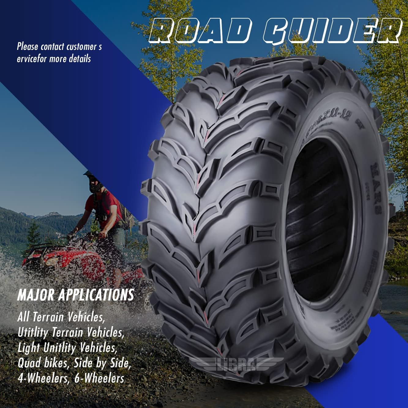 ROADGUIDER ATV Mud Tire 22x10-9 6PR for Honda Recon 250 Suzuki Ozark 250