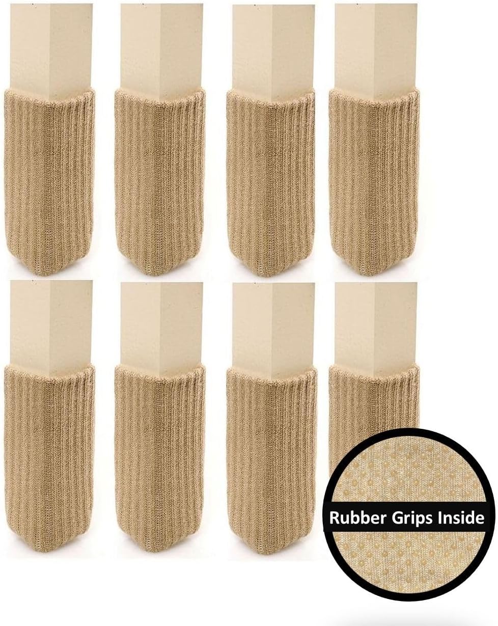 Small/Chocolate Brown, NancyProtectz Patented with Grips/Chair Leg Floor Protectors. The Original Furniture Sock