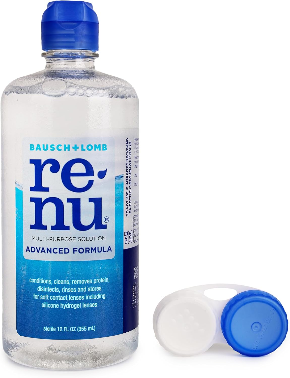 Renu Contact Lens Solution, Advanced Formula, Multi-Purpose Solution with Lens Case, Gently Cleans, Disinfects