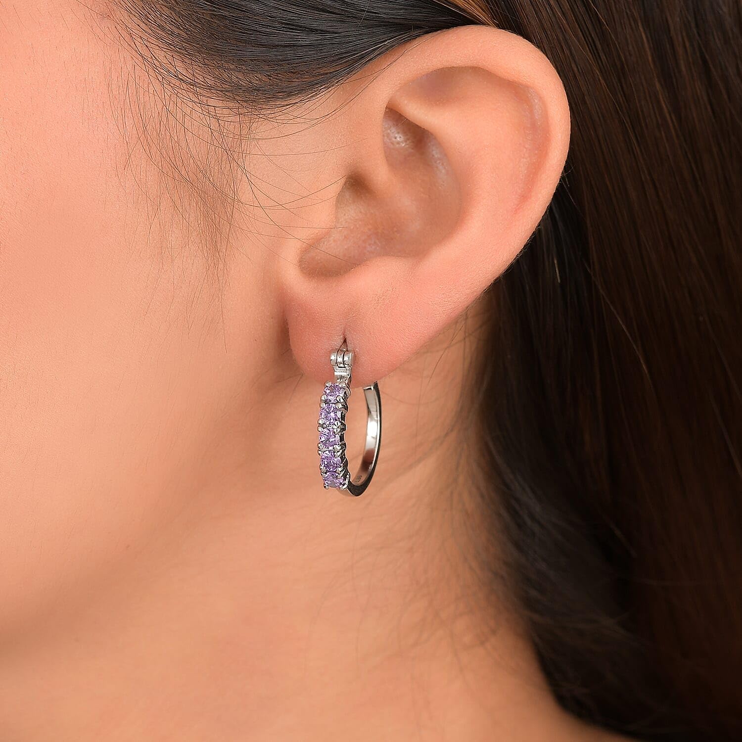 Blue Cubic ZirconiaEarrings in Stainless Steel
