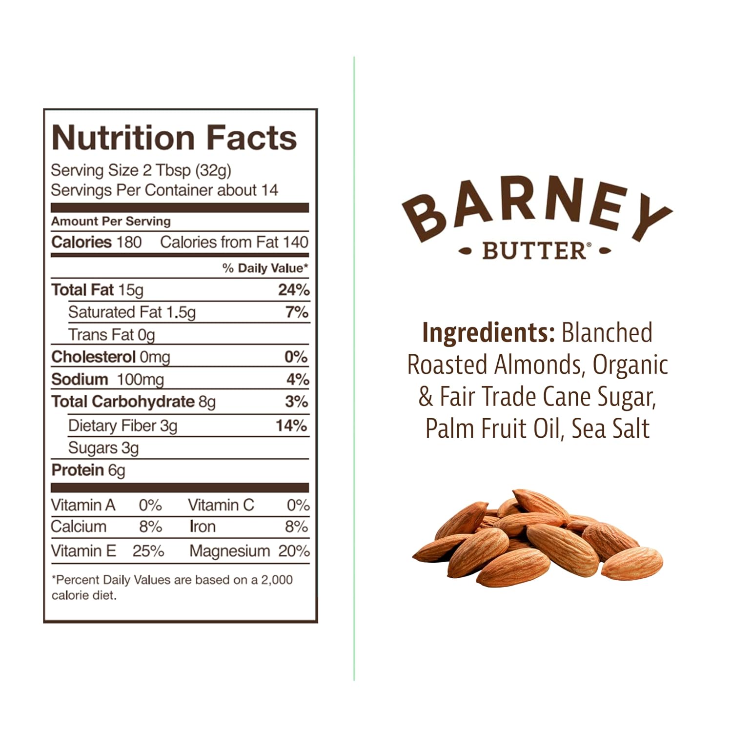 Barney Butter Almond Butter, Smooth, 16 Ounce Jar, Skin-Free Almonds, No Stir, Non-GMO, Gluten Free, Keto, Paleo, Vegan