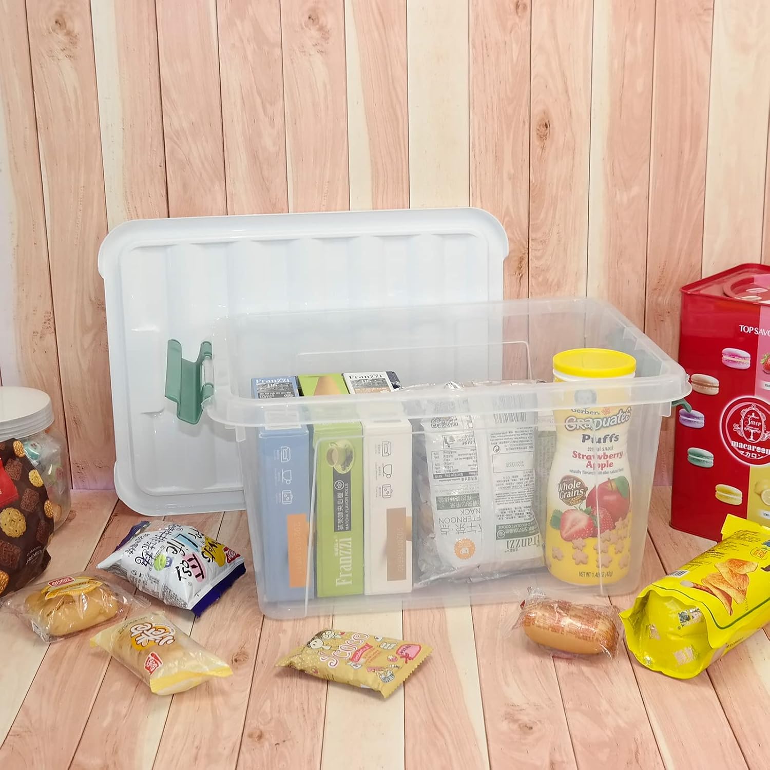 20 Quart Clear Plastic Bin with Lid, Latching Storage Box, 6 Packs