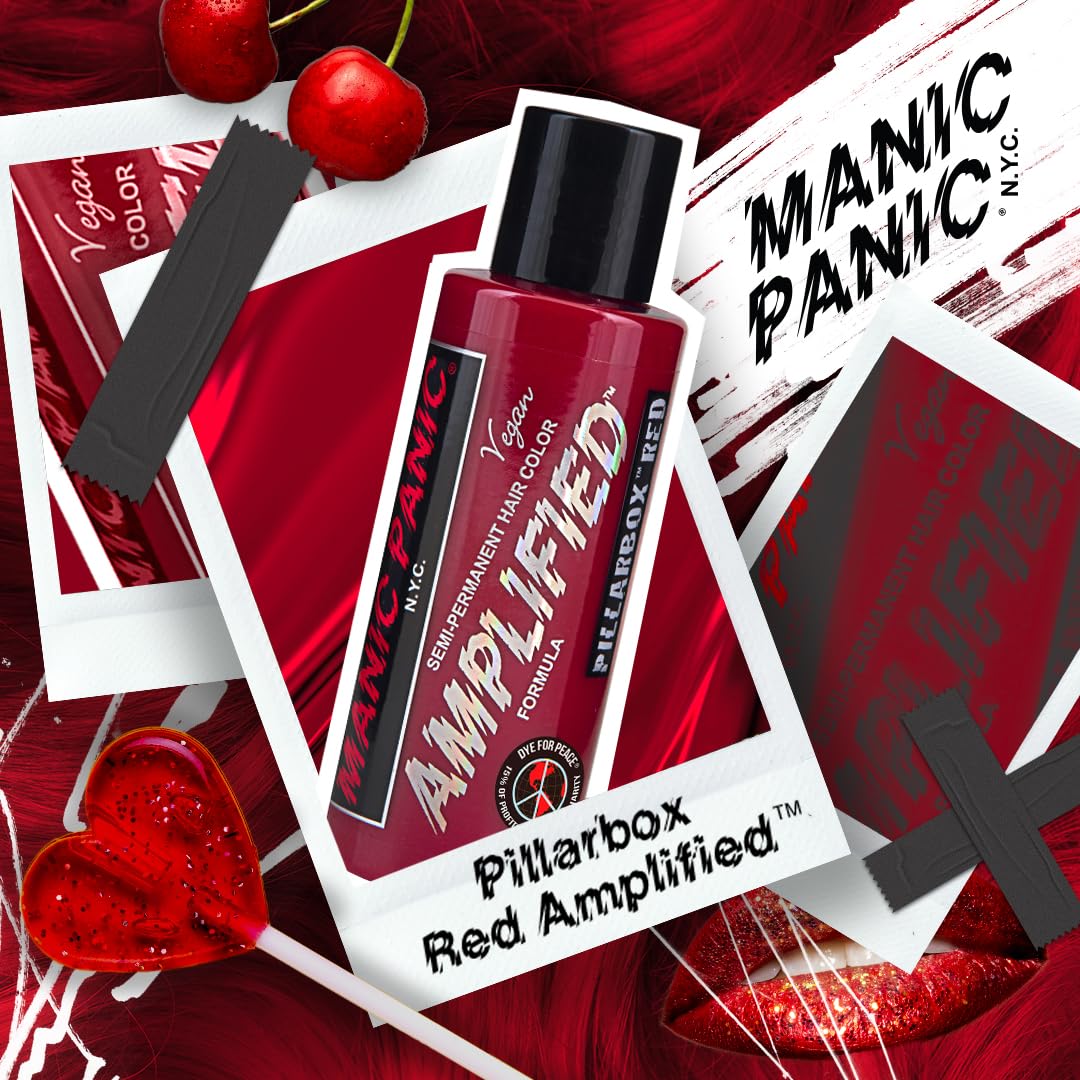 MANIC PANIC Cotton Candy Pink Hair Color - Amplified - Semi Permanent Hair Dye - Bright Pink Cool Toned Color - Glows in Blacklight - Vegan, PPD & Ammonia-Free - For Coloring Hair on Women & Men