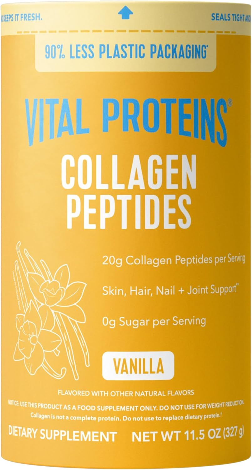 Vital Proteins Collagen Peptides Powder, Unflavored Stick Packs, 20 Count | 10g Hydrolyzed Collagen Peptide Per Packet, Supports Hair Skin & Nails, Travel-Friendly Stick Packs, 20 Servings