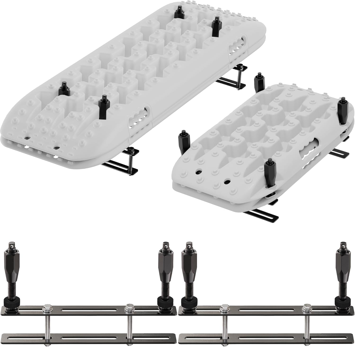 ALL-TOP Recovery Board Mount Kit, Universal Bracket for Traction Tracks, Adjustable DIY Lockable Pin Set for Roof Rack, Crossbar & Cargo Basket