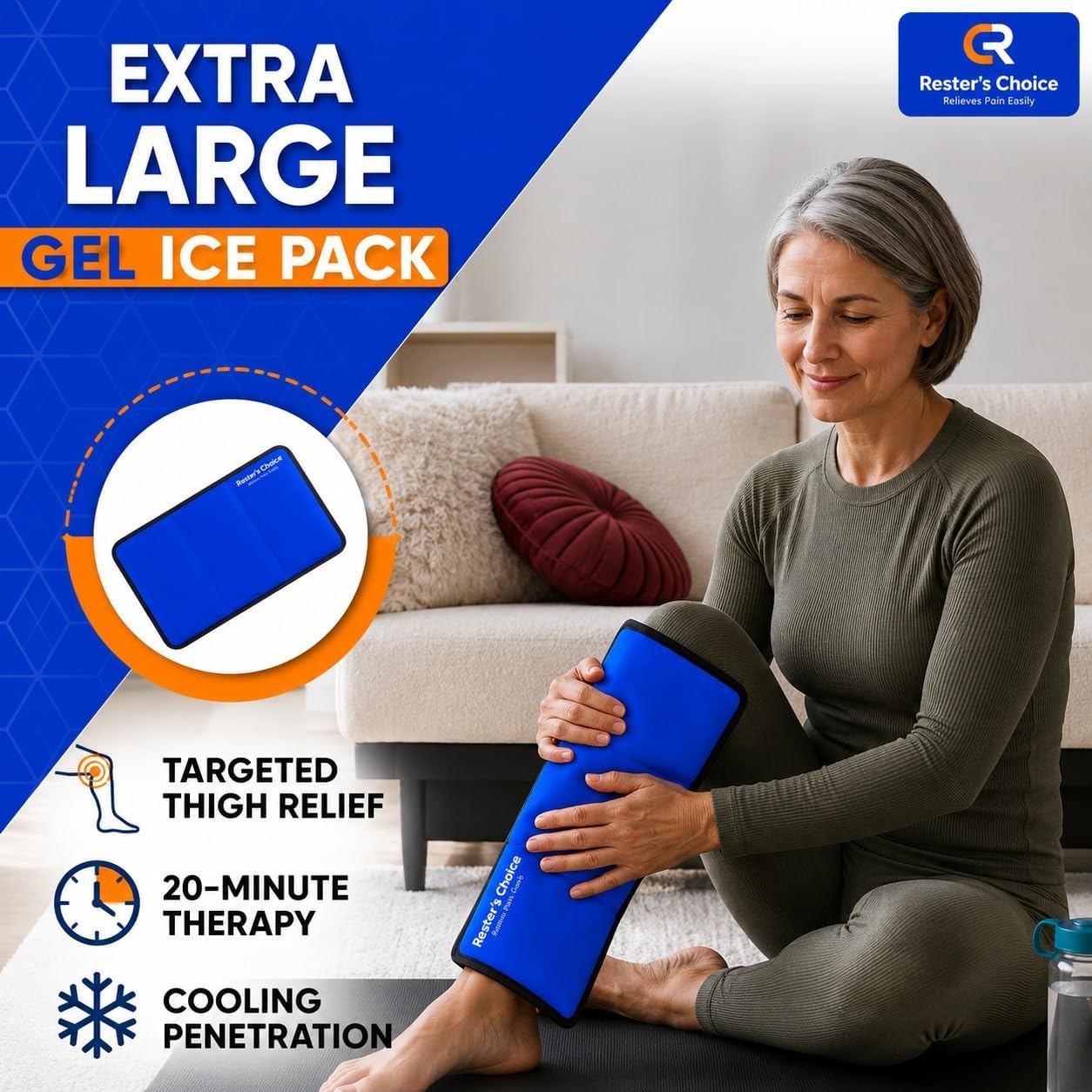 Gel Soft Flexible Ice Pack for Injuries Reusable - (Large: 11"x14.5") for Hip, Shoulder, Knee, Back - Comfy Cold Pack Compress for Swelling, Bruises, Surgery
