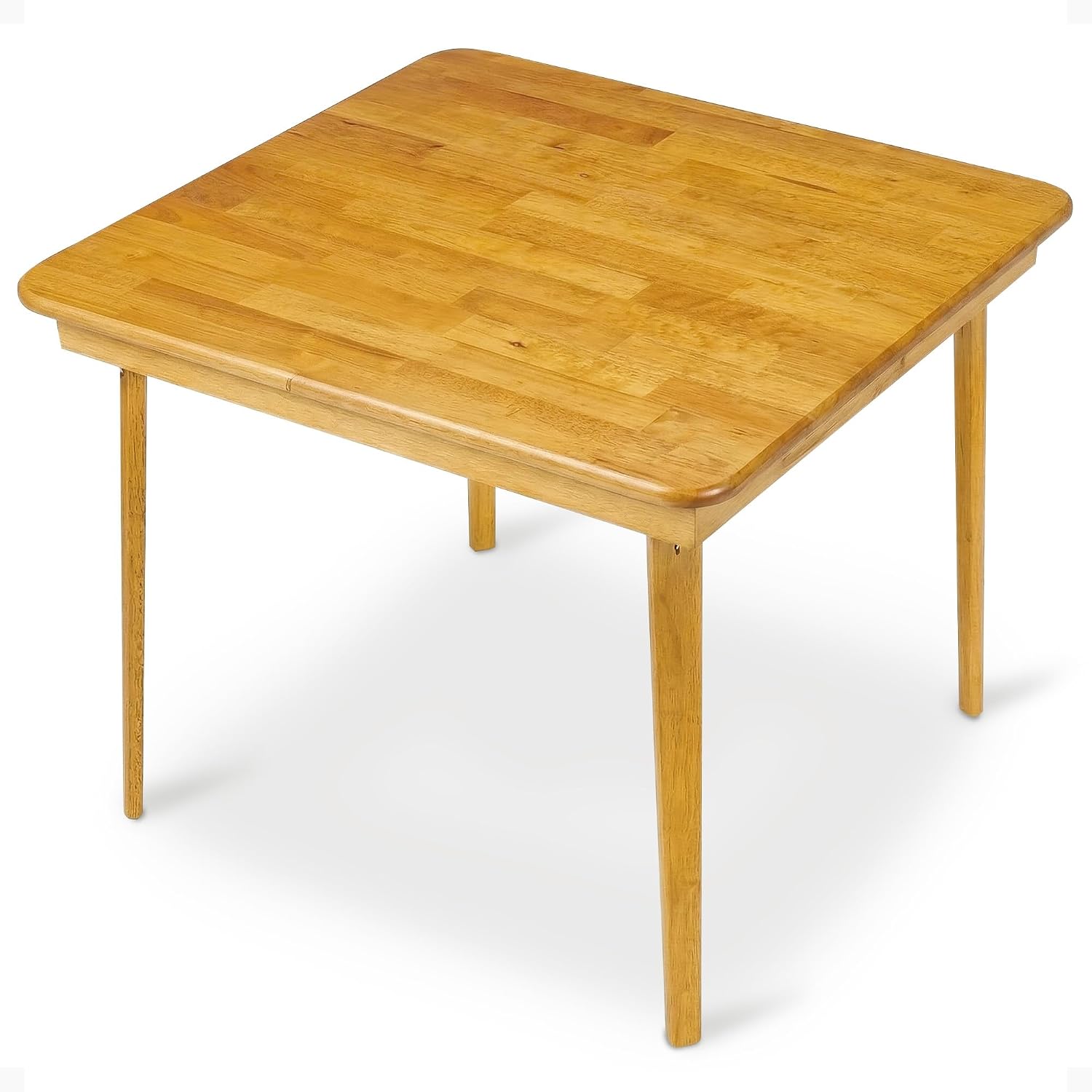 Stakmore Classic Straight Edge Square Wood Folding Table, 32x32, Oak | Foldable Card Table, Wooden Tabletop Furniture for Cards, Board Games & Dining