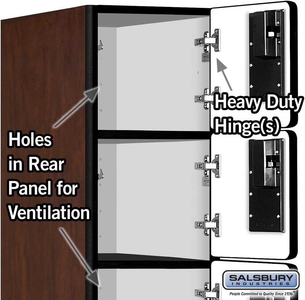 Salsbury Industries 36365MAH Six Tier Box Style Designer Wood Locker, 6' 3" x 15", Mahogany