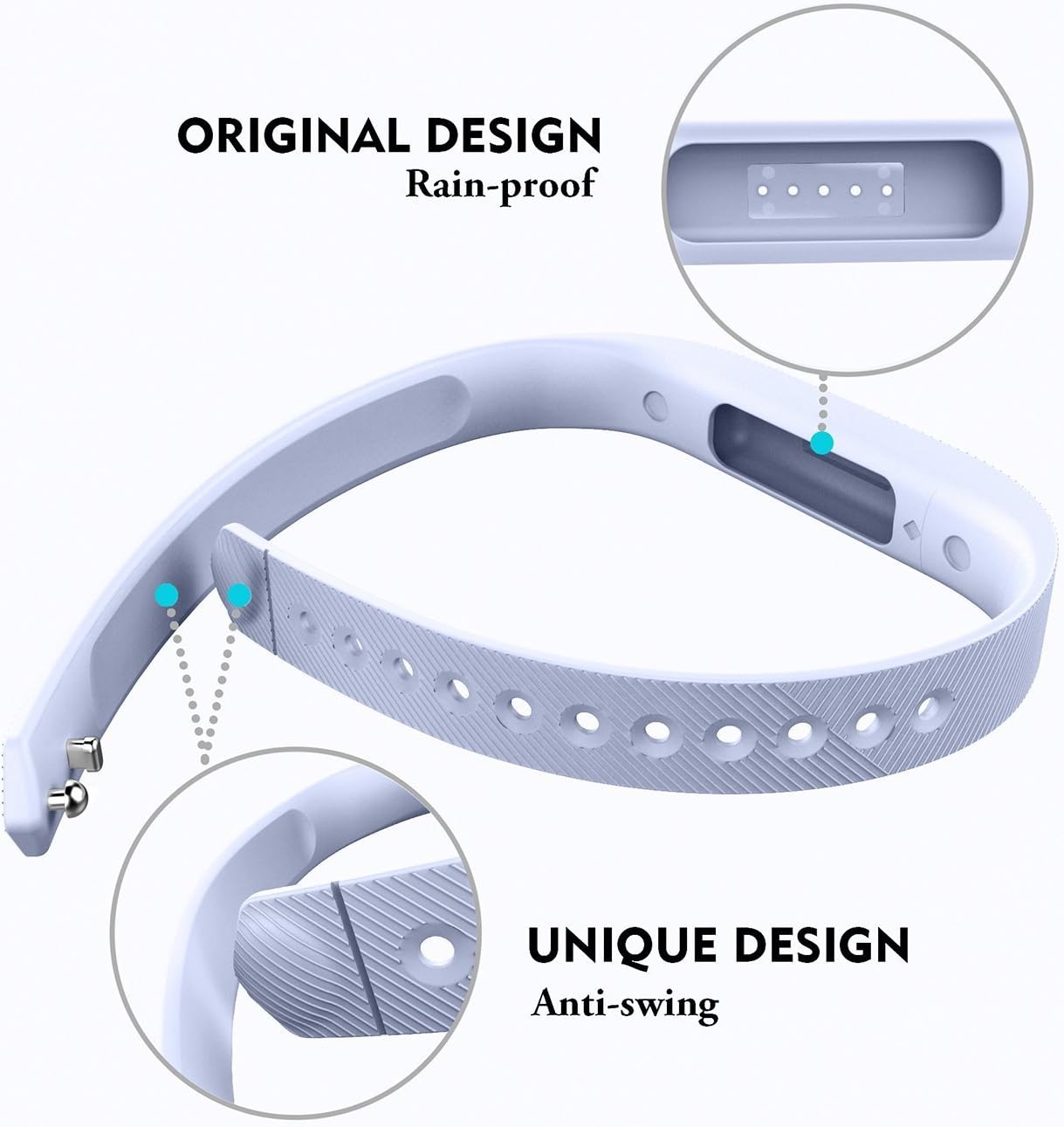 LEEFOX Compatible with Flex 2 band, Adjustable Replacement for Flex 2 Accessory Silicon Wristband w/Fastener Clasp Fitness Strap for Original Flex 2
