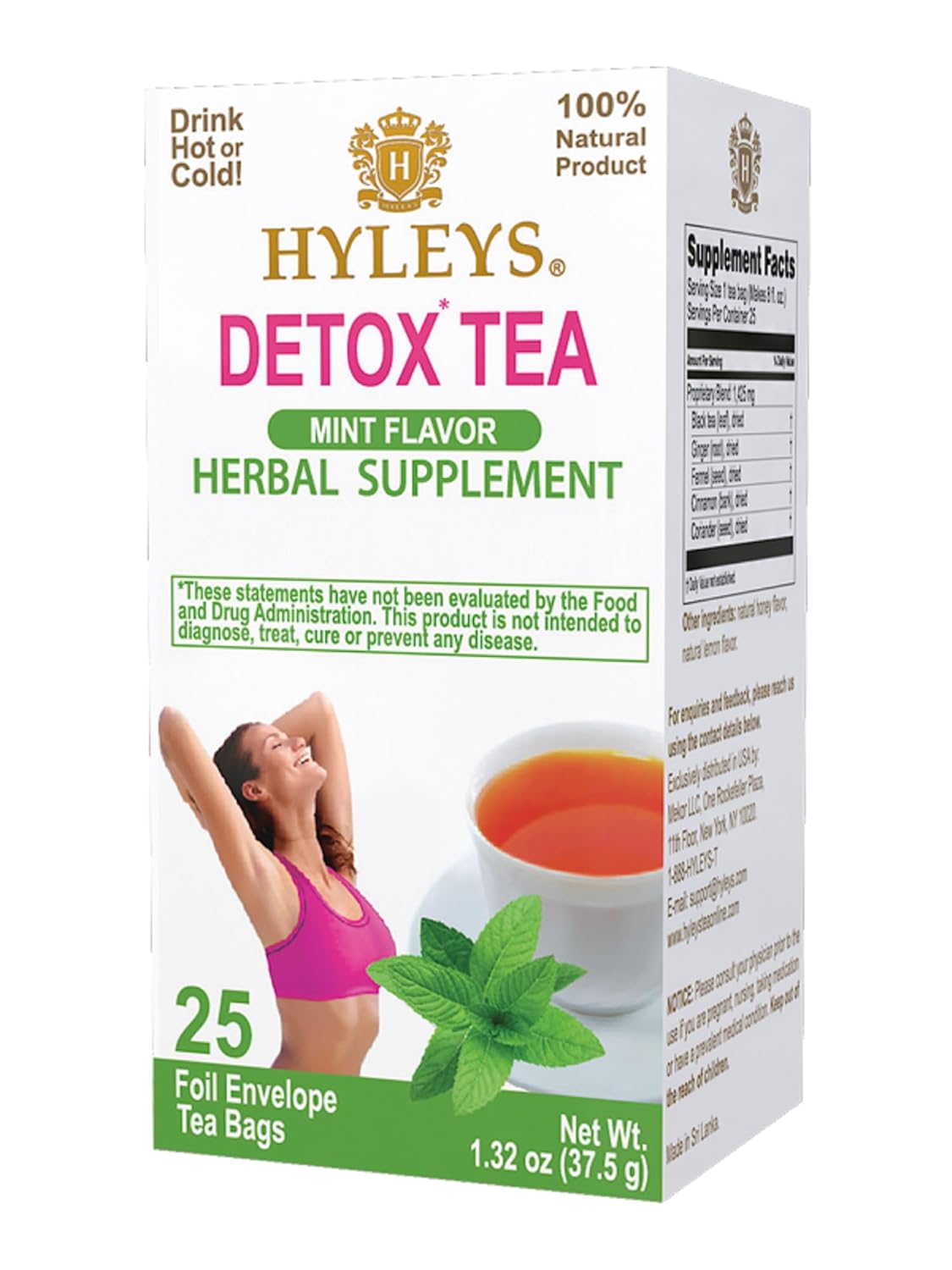 Hyleys 14 Day Weight Loss Tea, Garcinia & Matcha Green Tea, 42 Tea Bags