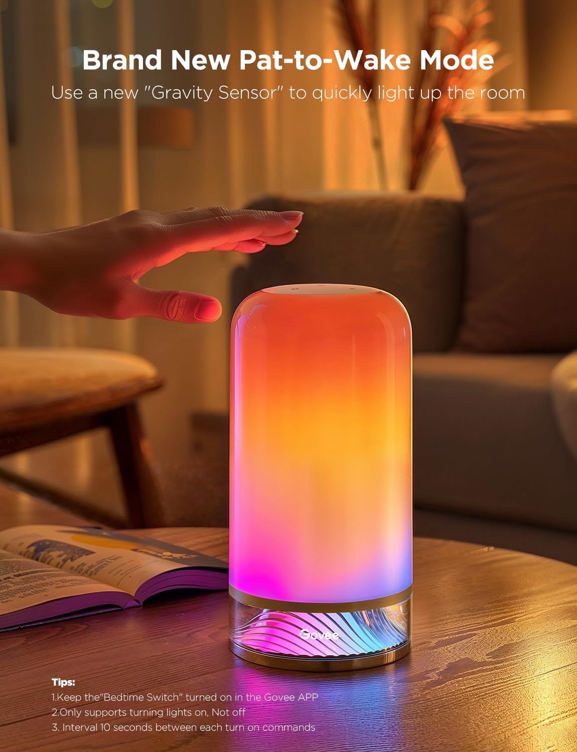 Govee RGBIC Smart Table Lamp 2, Touch Bedside Small Table Lamp (Corded) | LED Desk Lamp Compatible with SmartThings, Matter, Alexa