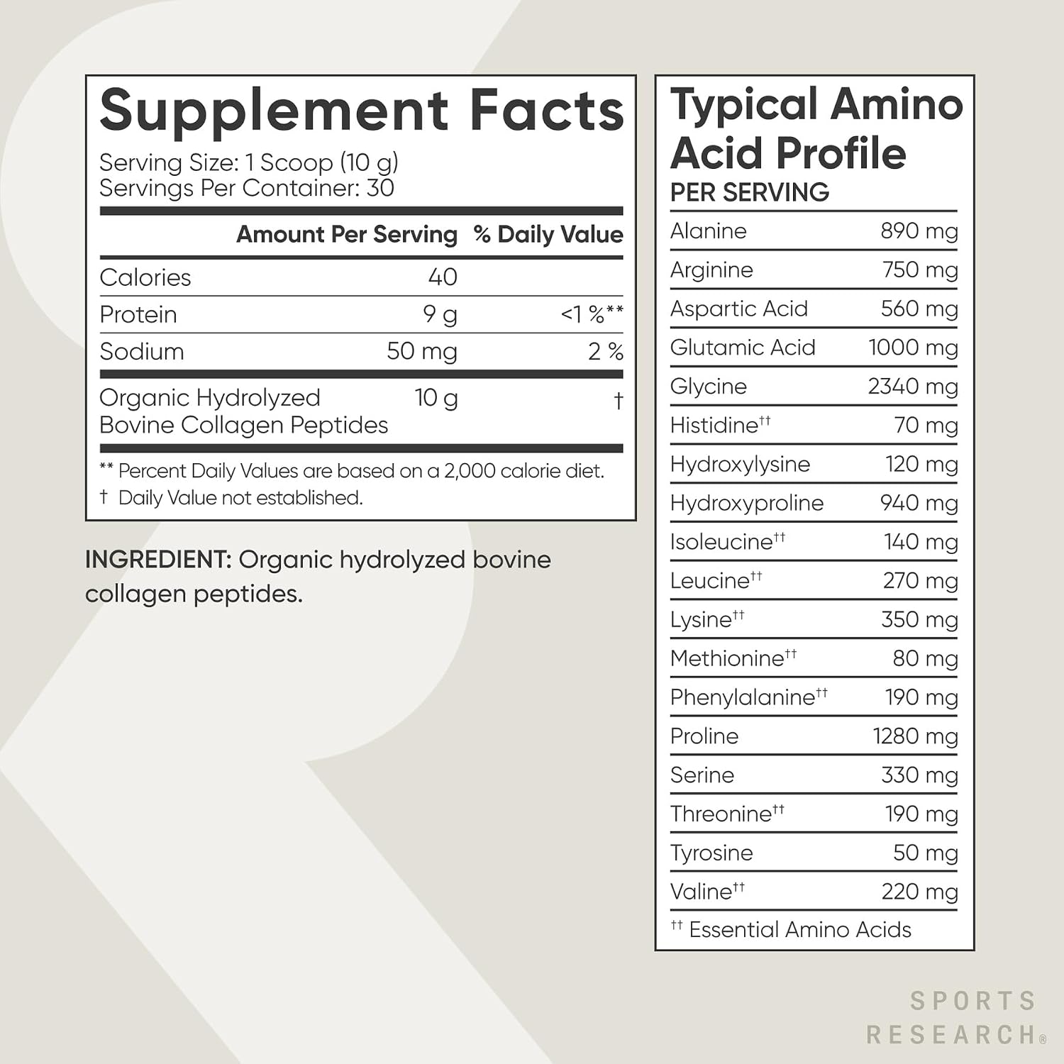 Sports Research® Collagen Peptides Protein Powder 16oz (Unflavored) | 11g Grass-Fed Collagen per Scoop · Hair, Skin & Joint Support · Easy to Mix in Coffee & Shakes - 41 Servings
