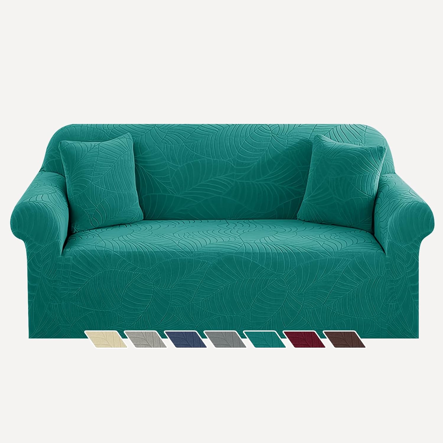 YEMYHOM Couch Cover Latest Jacquard Design High Stretch Sofa Covers for 2 Cushion Couch