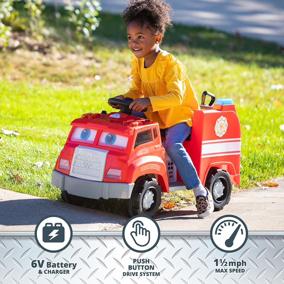 Kid Trax Real Rigs Toddler Recycling Truck Interactive Ride On Toy, Kids Ages 1.5-4 Years, 6 Volt Battery and Charger, Sound Effects