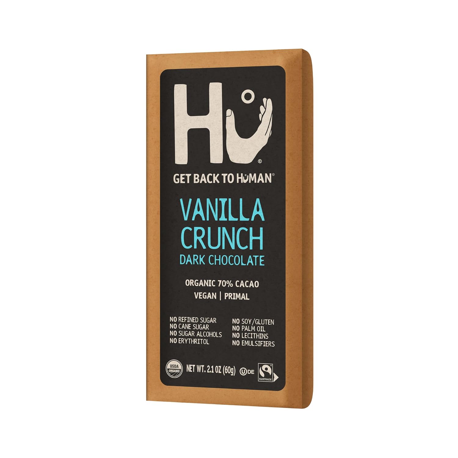 Hu Vanilla Crunch Dark Chocolate Bar, 2.1 Ounce Bar, 1 Count