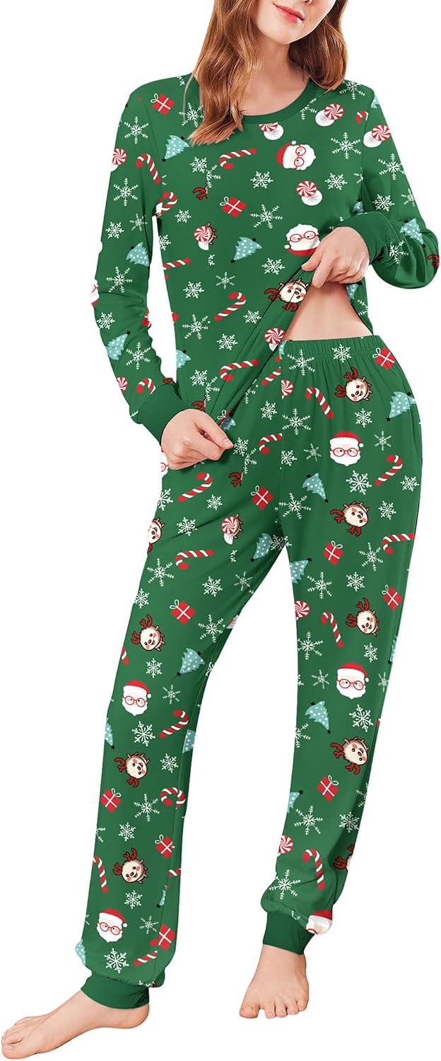 Ekouaer Womens Pajamas Sets Long Sleeve Tops with Jogger Pants