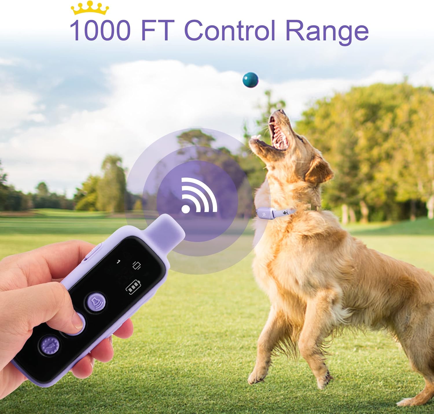 Bousnic Dog Shock Collar for 2 Dogs - (8-120lbs) Waterproof Rechargeable Electric Dog Training Collar with Remote for Small Medium Large Dogs with