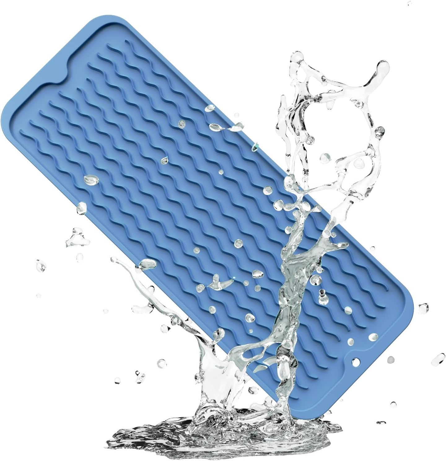 ZLR Silicone Dish Drying Mat for Kitchen Counter, Eco-Friendly Fast Dry Dish Mat, Easy Clean Multi Usage Drying Matt, Heat Resistant Trivet
